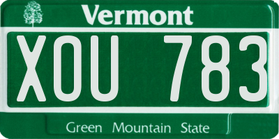 VT license plate XOU783