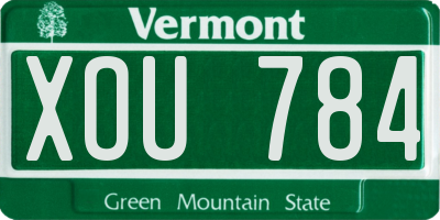 VT license plate XOU784