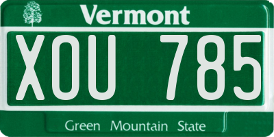VT license plate XOU785