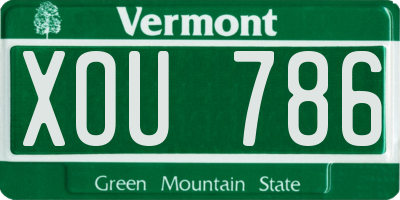 VT license plate XOU786