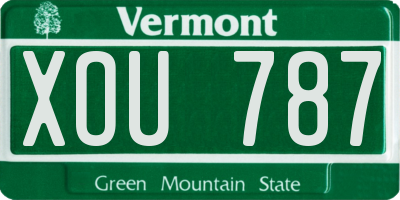 VT license plate XOU787