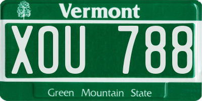 VT license plate XOU788