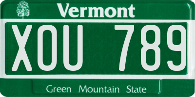 VT license plate XOU789