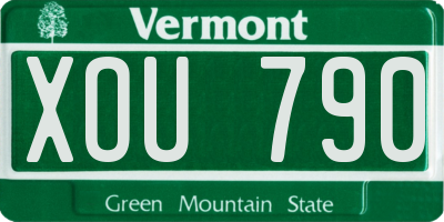 VT license plate XOU790