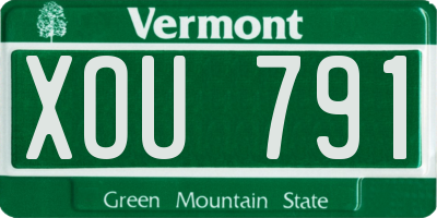 VT license plate XOU791