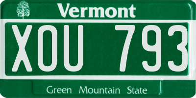 VT license plate XOU793