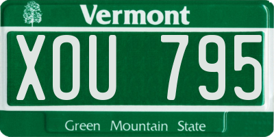 VT license plate XOU795