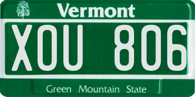 VT license plate XOU806