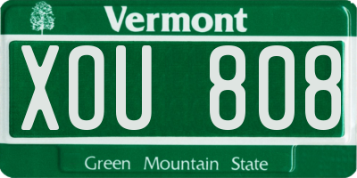 VT license plate XOU808