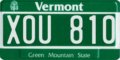 VT license plate XOU810