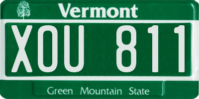 VT license plate XOU811
