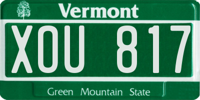 VT license plate XOU817