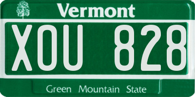 VT license plate XOU828