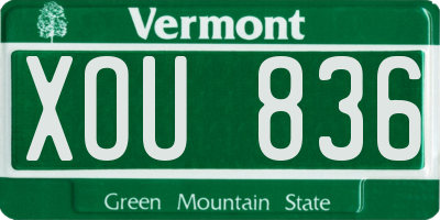 VT license plate XOU836
