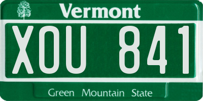 VT license plate XOU841