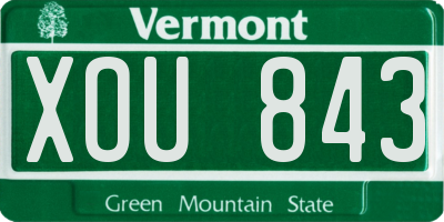 VT license plate XOU843
