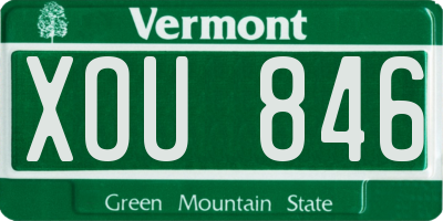 VT license plate XOU846