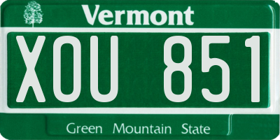 VT license plate XOU851