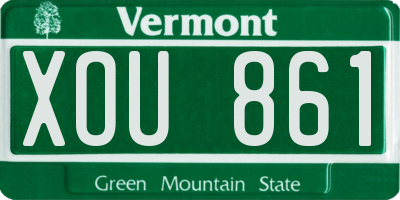 VT license plate XOU861