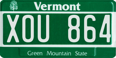 VT license plate XOU864