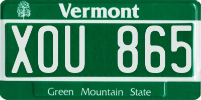 VT license plate XOU865
