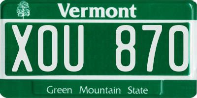 VT license plate XOU870
