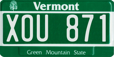 VT license plate XOU871