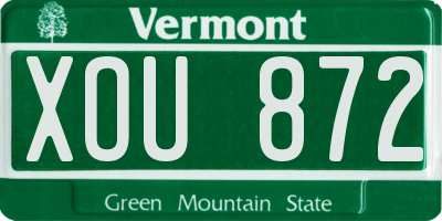 VT license plate XOU872
