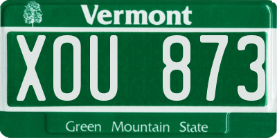 VT license plate XOU873
