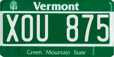 VT license plate XOU875