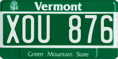 VT license plate XOU876