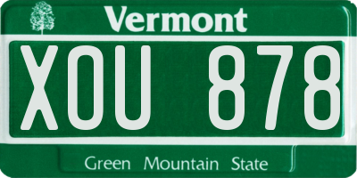 VT license plate XOU878