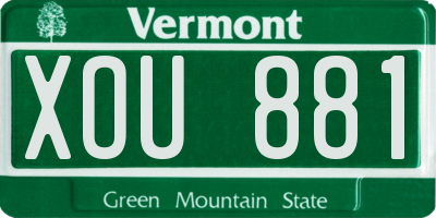 VT license plate XOU881