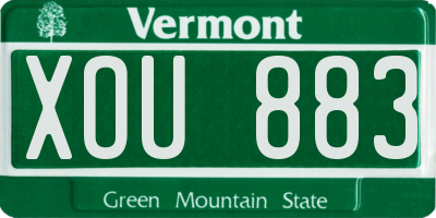 VT license plate XOU883