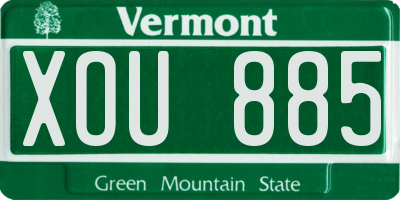 VT license plate XOU885