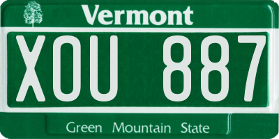 VT license plate XOU887