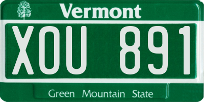 VT license plate XOU891