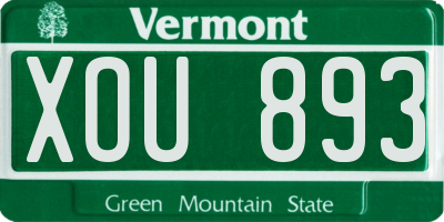 VT license plate XOU893