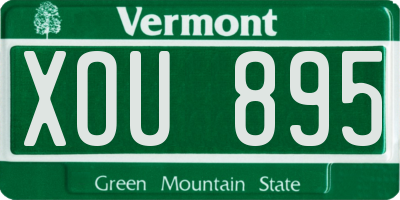 VT license plate XOU895