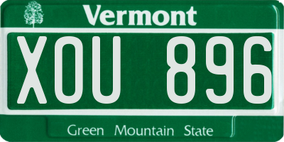 VT license plate XOU896