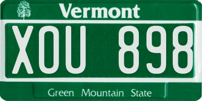 VT license plate XOU898