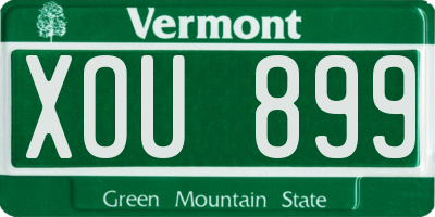 VT license plate XOU899