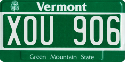 VT license plate XOU906