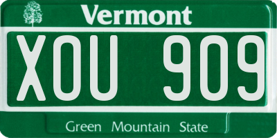 VT license plate XOU909