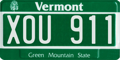 VT license plate XOU911