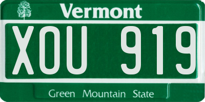 VT license plate XOU919