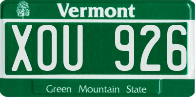 VT license plate XOU926
