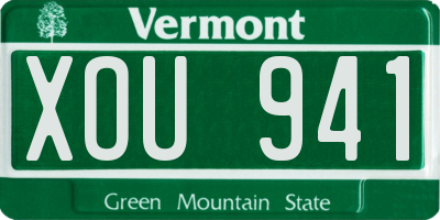 VT license plate XOU941
