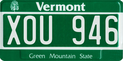 VT license plate XOU946