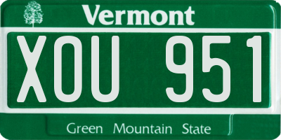 VT license plate XOU951